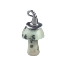 Kiwi Stone Mushroom Wizard Cap Pendant for Making Jewlery 15X20mm Stone Halloween Charms