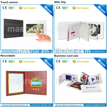 Hot selling 2.4/2.8/3.5/4.3/5/7/10inch Greeting Video Card /brochure/infolder Oem /odm