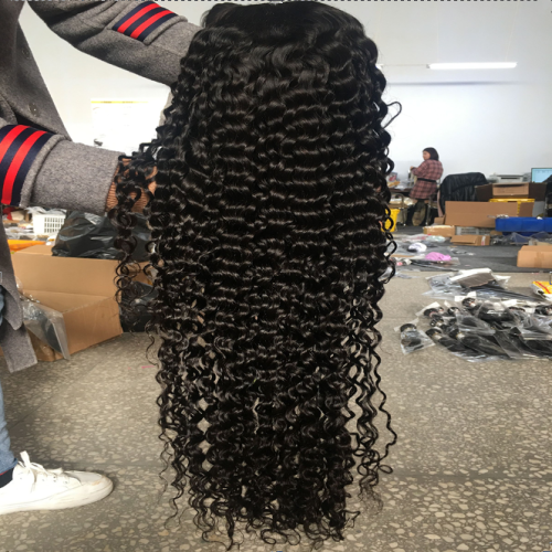 Water Wave Peruvian Transparent Lace Frontal Wigs 24 In Glueless 360 Frontal Wigs Transparent Lace Frontal With Blenched Knots