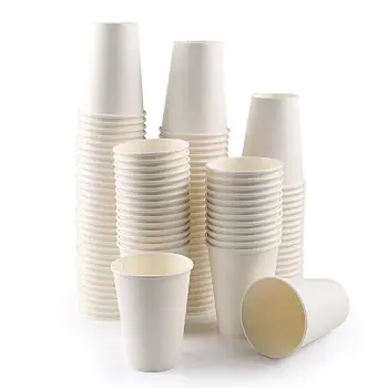 8 oz Disposable Biodegradable Paper Cups with Plastic Ripple Wall