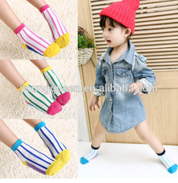 HW187 Children's socks wholesale cotton candy stripes spell color socks