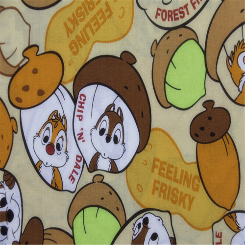 Cartoon Squirrels Cotton Plain Printed Fabric
