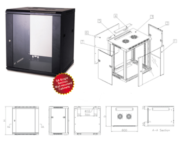 19" 6u/9u/12u/15u/18u/22u SA Wall Mounted Cabinets