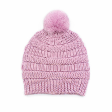 Custom Anti-pilling Wool Acrylic Knitted Pom Pom Beanie