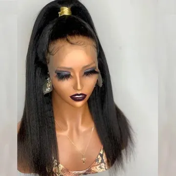 Wholesale natural hair wig for black women transparent hd lace frontal natural real hair wigs