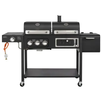 Trolley 2 in 1 Gas Charcoal Combo Trolley Grill Barbecue BBQ Cooking Appliance