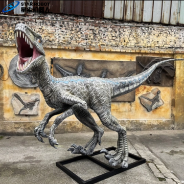4m Blue Dinosaur Animatronic Velociraptor Model for Sale