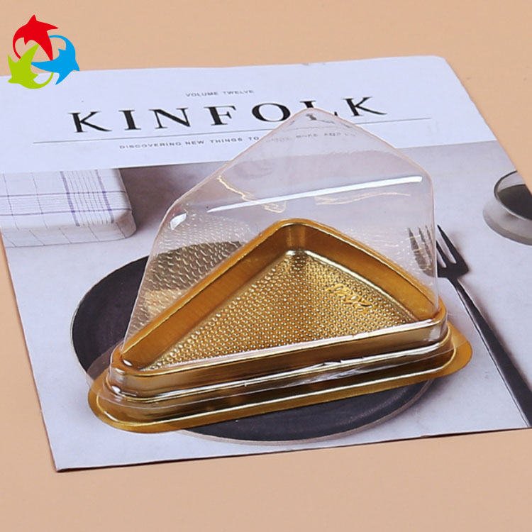 Plastic food container clear triangle PET cake box