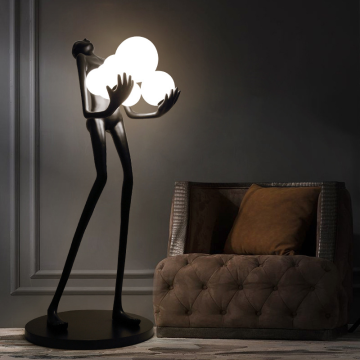 Creative Art Designer Human Sculptures LED Floor Lamps for Bedroom and Living Room
