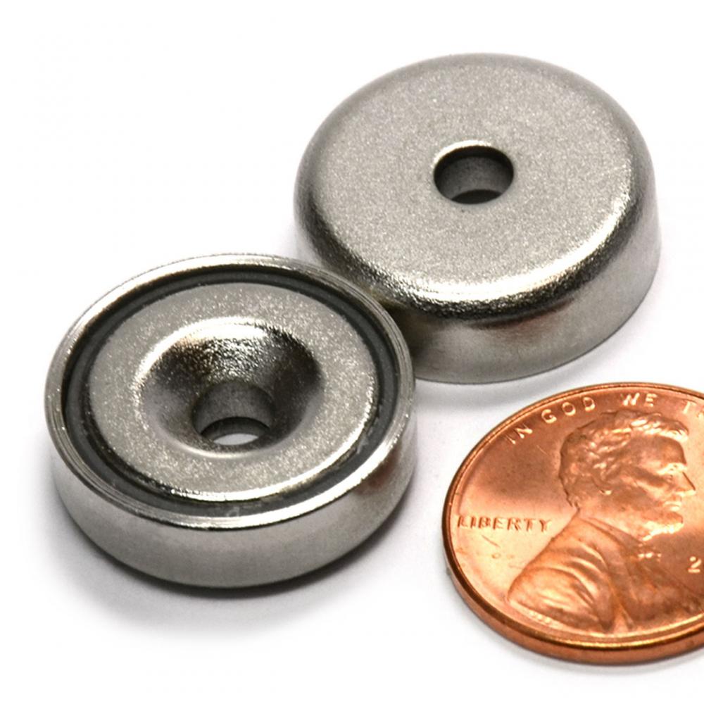 Small Neodymium Round Base Magnet w/ 23 Lbs. Pulling Force, Dia 0.79" Neodymium Cup Magnet