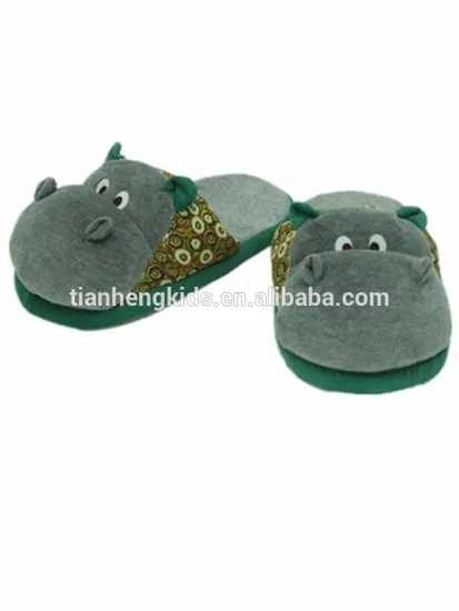 10" Small Plush Hippo Slipper For Child, Good Friend Series.