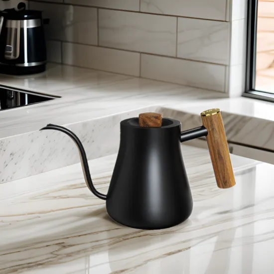 DHPO Stainless Steel Gooseneck Kettle with Thermometer