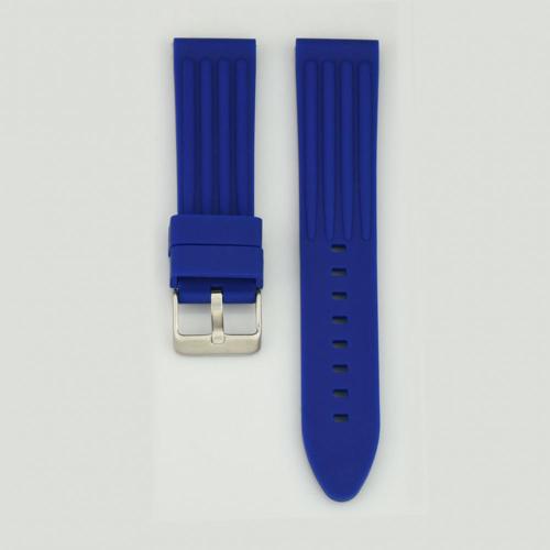 BLUE SILICONE RUBBER WATCH STRAP