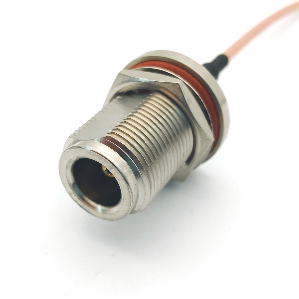 Straight Bulkhead Solder N Female Crimp Cable Connector