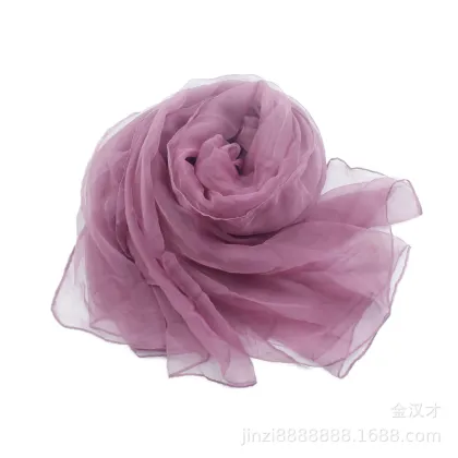 Luxury Custom Korean Long Chiffon Shawl Muslim Hijab Silk Scarf