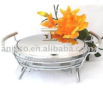 stainless steel and glass food warmer