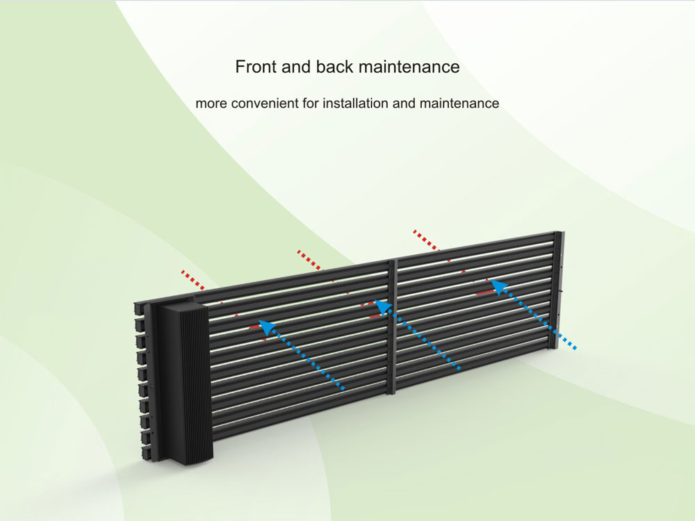 Outdoor LED media facade& led curtain display with front and back maintenance