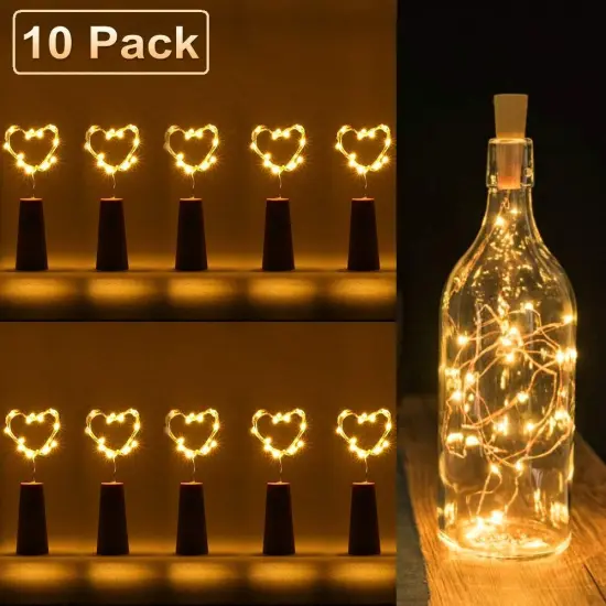Battery Operated 15 LED Cork Copper Wire Fairy Light Wine Bottle String Light for Christmas Decoration