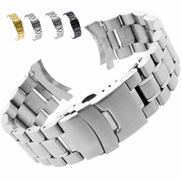 Stainless Steel Watch Band Strap with Folding Clasp - Accept Logo Etch 18mm to 24mm