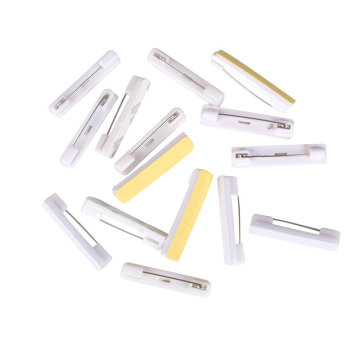 White Black Color Plastic Safety Bar ID Badge Pin with Adhesive Tape