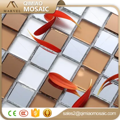 Bright Mirror Mix Frost Light Brown Glass Mosaic