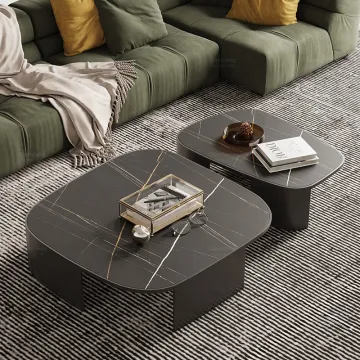 Contemporary Designer Furniture: Granite Living Room Corner Coffee Table