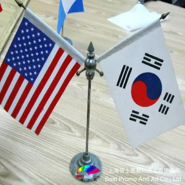 wooden flag pole and stand table flags
