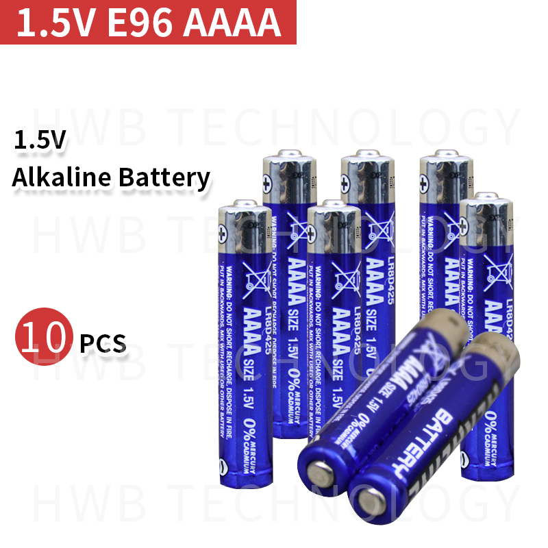 10PCS 1.5V E96 AAAA primary battery Alkaline battery dry battery laser pen, Bluetooth headset battery Free shipping