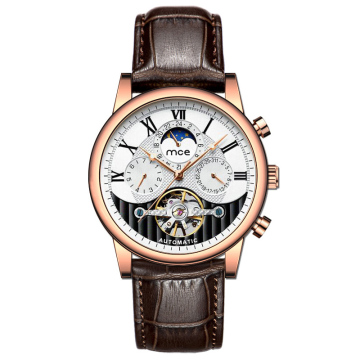 Luxury Men Moon Phase Tourbillon Movt Automatic Watch