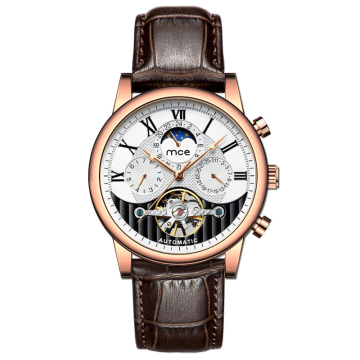 Luxury Men Moon Phase Tourbillon Movt Automatic Watch