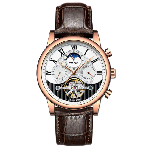Luxury Men Moon Phase Tourbillon Movt Automatic Watch