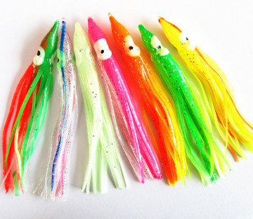 NEWMAJOR 5pcs/bag Rubber Squid Skirts Soft Fishing Lures - Mix Colors (5cm-12cm)