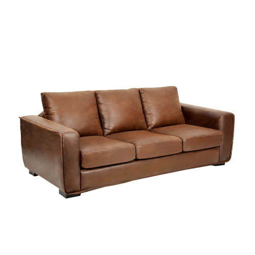 Venta directa de fábrica Custom Chalet Sala de estar estilo vintage salón sofá sofá de cuero de lujo