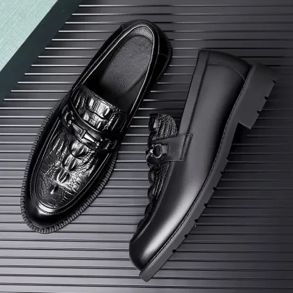 XY Latest Style Men's Black Wedding Shoes - Formal Leather footwear