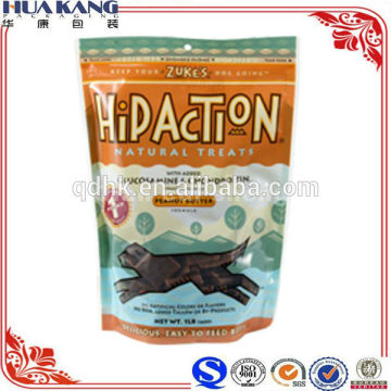 Food grade stand up dog treats plastic packaging bag