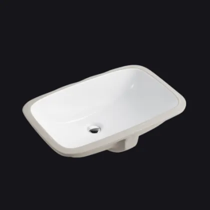 White Rectangular Round Edge Undercounter Bathroom Basin
