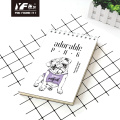 Custom adorable pug style A5 vertical spiral coil notebook hardcover diary