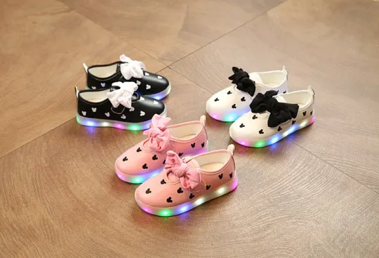 LED luminous light up strip shoes for girls