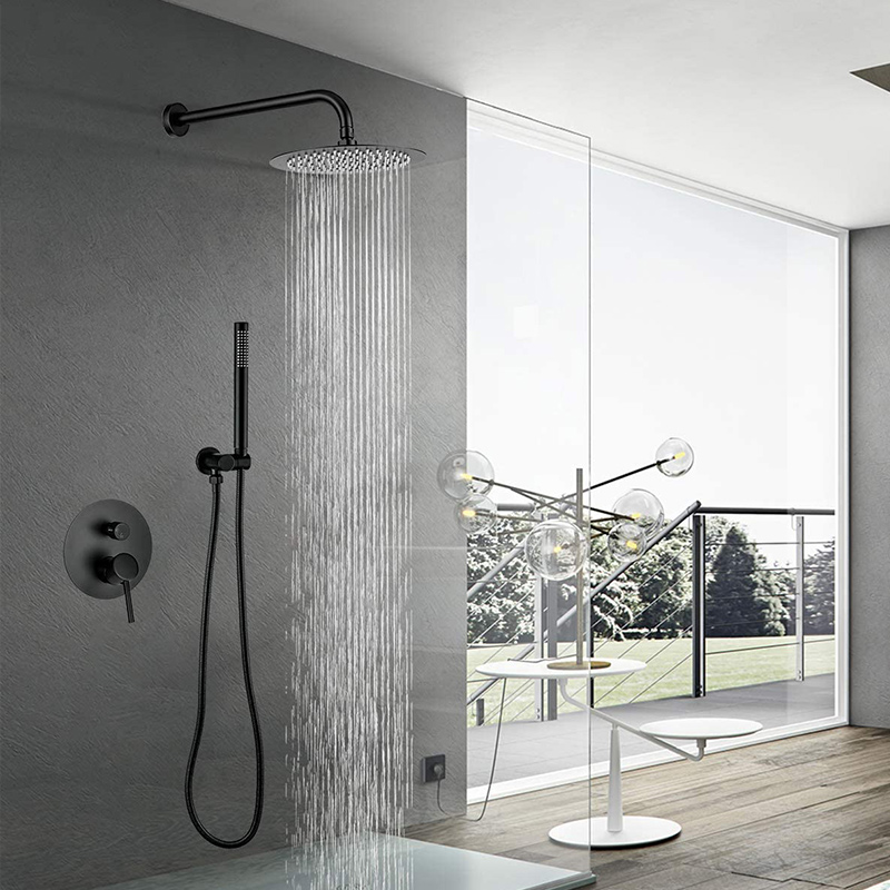 Matte schwarze Bhower -Wasserhahn -Ventil -High -End -Armaturen