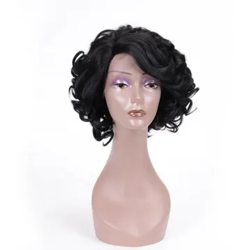 Aishili Wholesale Lace Front Wig Short Black Synthetic Wigs Lace Frontal Wig Spring Curly And Deep Wave For Women