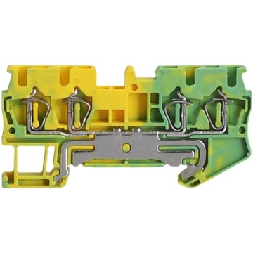 ST2.5-quattro PE Rail Spring Type Terminal Block - Pure Copper Yellow Green Grounding Connector