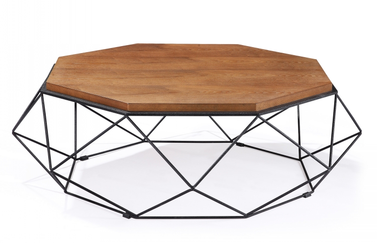 Big Moderndesign Round Metalleg Woodtop Coffee Tea Tables