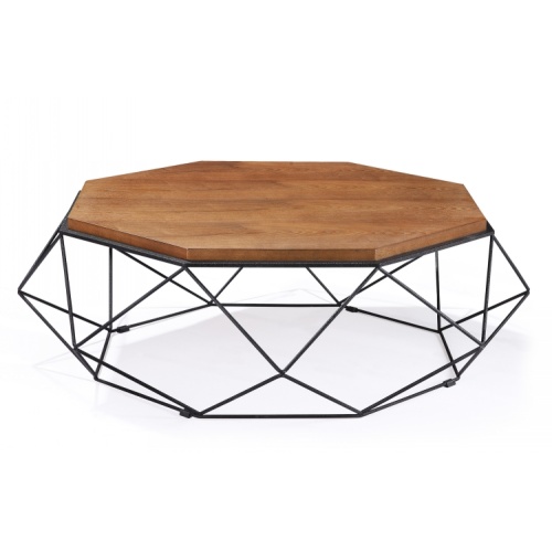 Big ModernDesign Round MetalLeg WoodTop Coffee Tea Tables