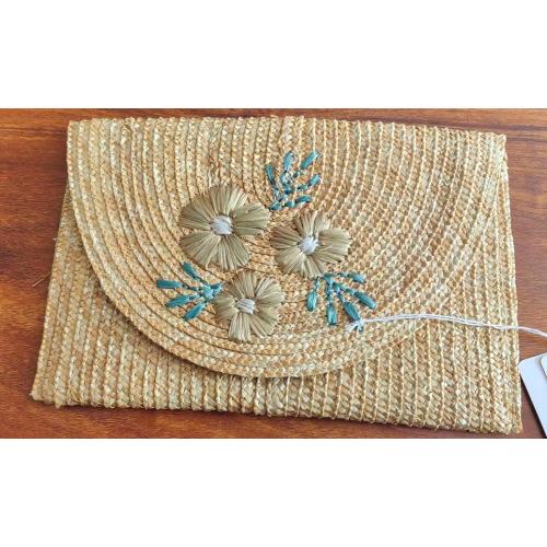 Bolso de paja hecha a mano de playa de paja de trigo