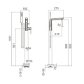 Moderno mixer a bacino quadrato per installazione nascosta