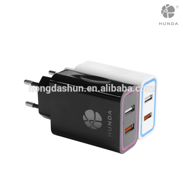 HUNDA 2-Port USB Travel Wall Charger with Quick Charge 2.0