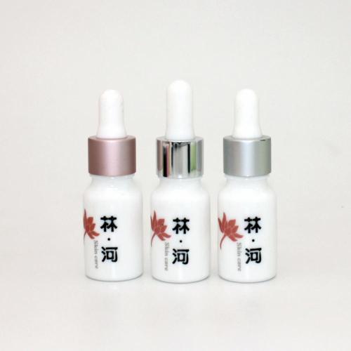 opal white glass bottle for cosmetic packaging