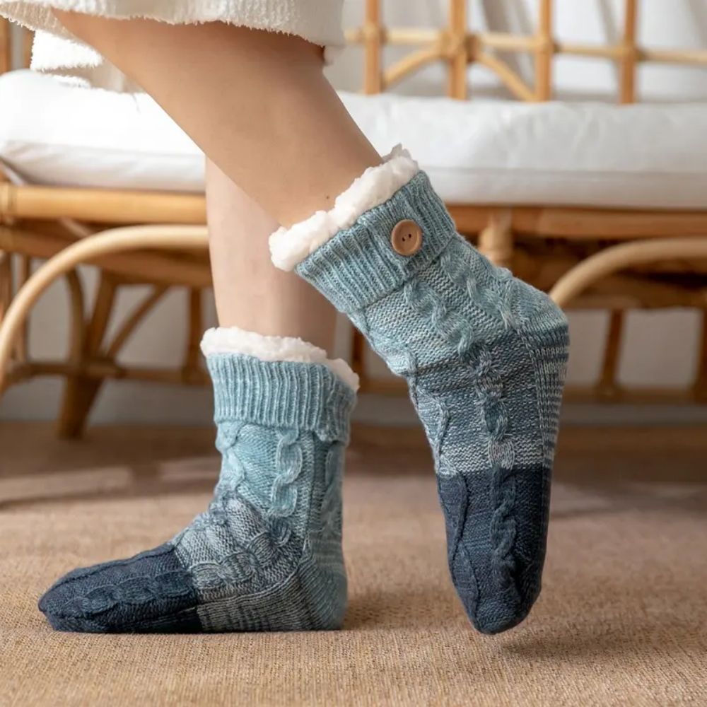 Knitted Gripper Slipper Socks