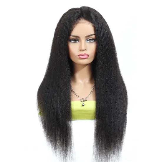 Brazilian Virgin Hair Cuticle Aligned Lace Front Wig, 13*4 Yaki Straight Remy Hair Lace Front Wigs For Black Women