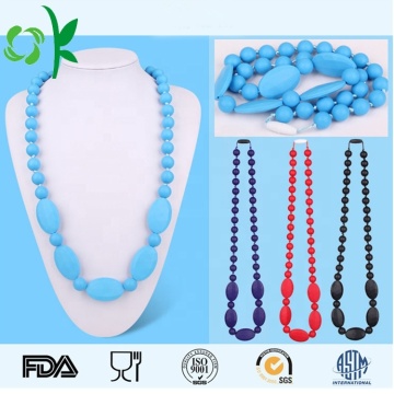 BPA Free Silicone Necklace Teether Baby Chew Beads